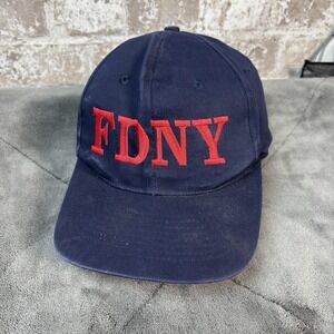 FDNY Hat Cap Snap Back One Size Navy Blue Embroidered Baseball Mens NYC